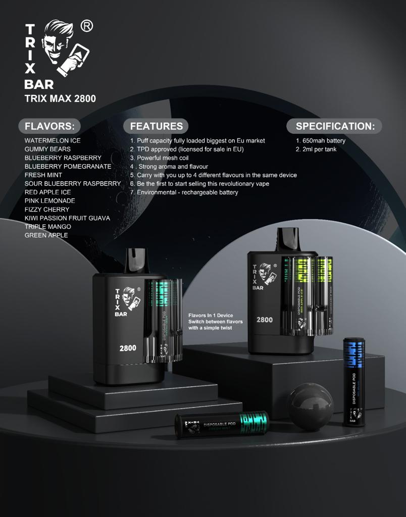 TRIX BAR MAX 2800 PUFFS KIT